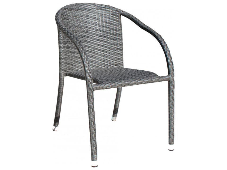 Spectrum Grey Aluminum Cushion Dining ArmChair