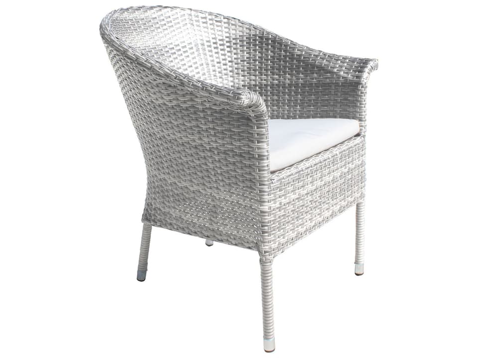 Athens Woven Dining Arm Chair in Whitewash