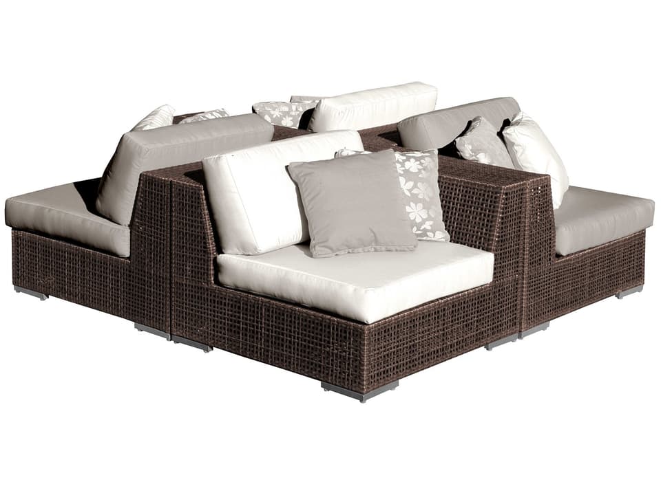 Soho 4 Piece Sectional Lounge Set with Java Brown Rehau Wicker