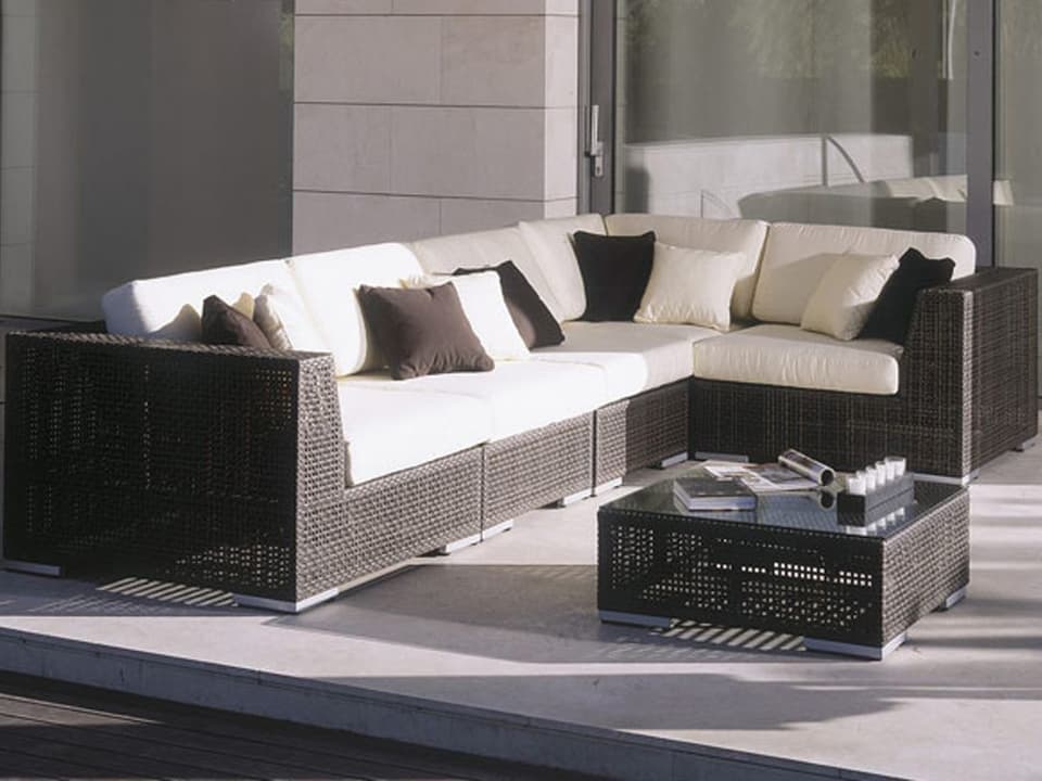 Soho 6 Piece Sectional Deep Seating Wicker Lounge Set