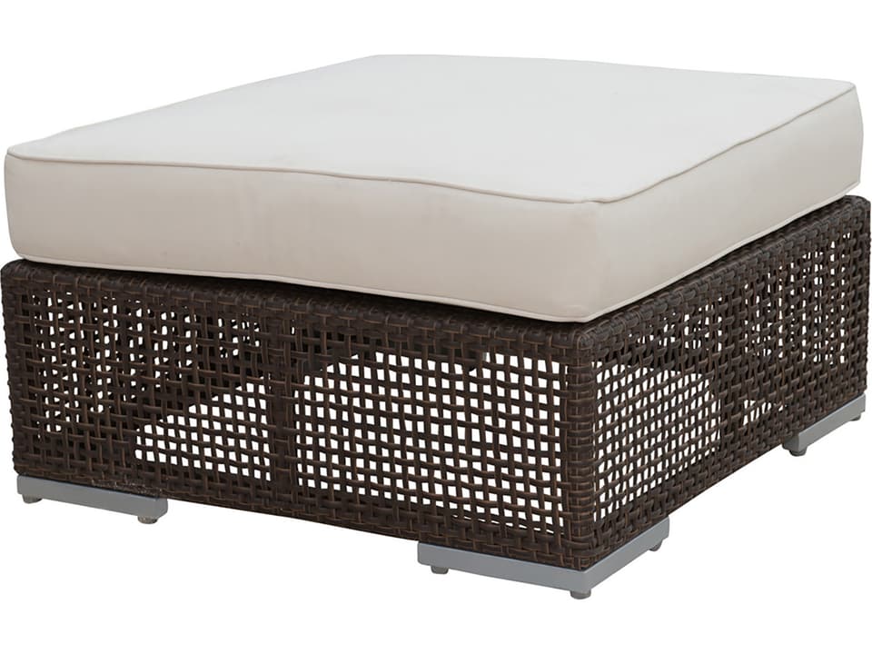 Soho Rehau Fiber Wicker Ottoman with Cushion in Java Brown