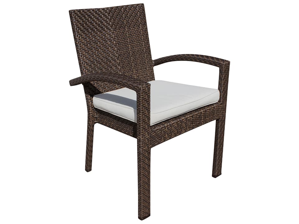 Soho Rehau Wicker Stackable Dining Arm Chair in Java Brown