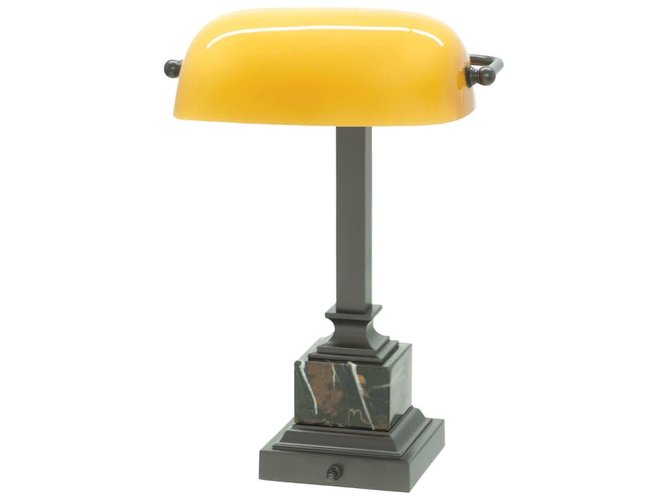 Shelburne Marble Banker's Desk Lamp in Mahogany Bronze