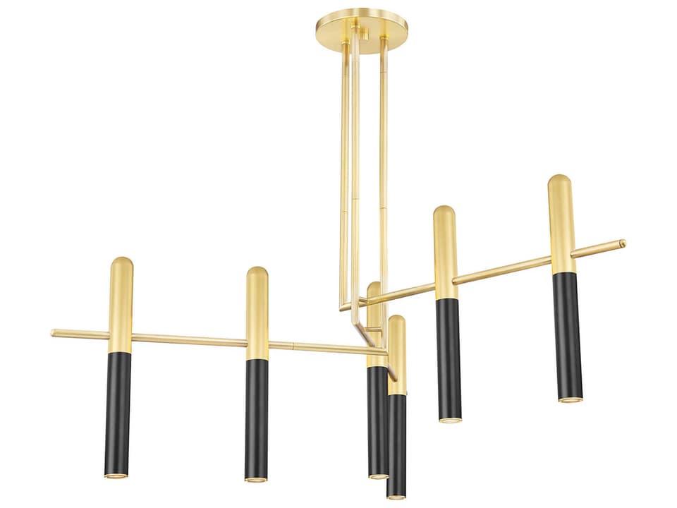Thurston 6-Light LED Chandelier in Aged Old Bronze with Clear Glass