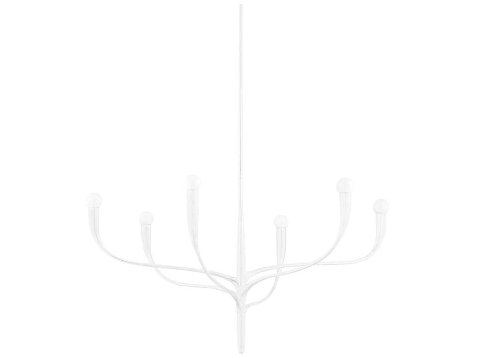 Labra 6-Light Chandelier in White Plaster