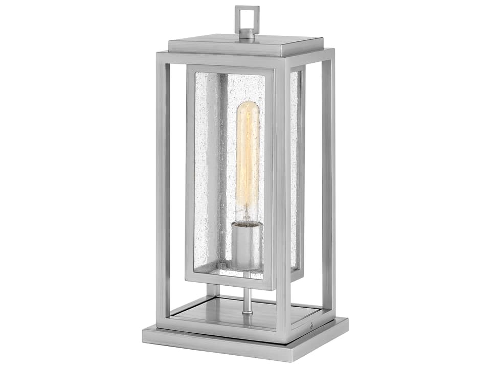Republic 1-Light Outdoor Post Light in Satin Nickel