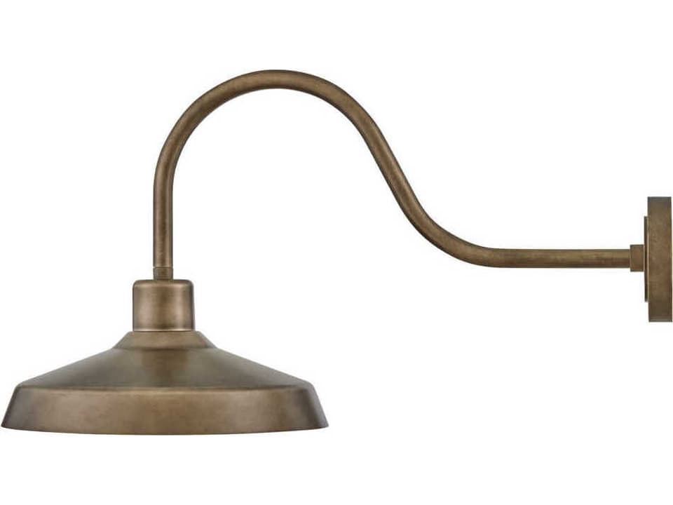 Forge 1-Light Gooseneck Outdoor Wall Light in Burnished Bronze