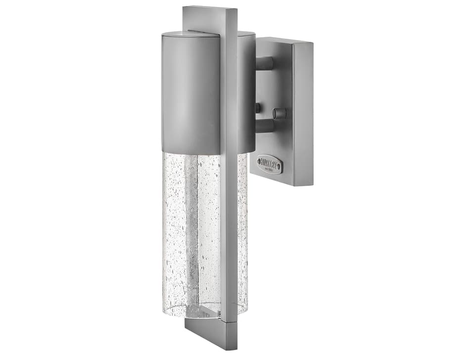 Shelter 1-Light LED Outdoor Wall Sconce in Hematite with Clear Seedy Glass