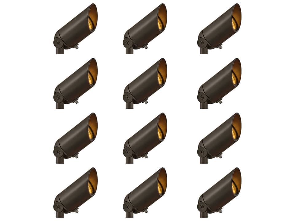 12-Pack Accent LED Outdoor Spot Light Set in Bronze