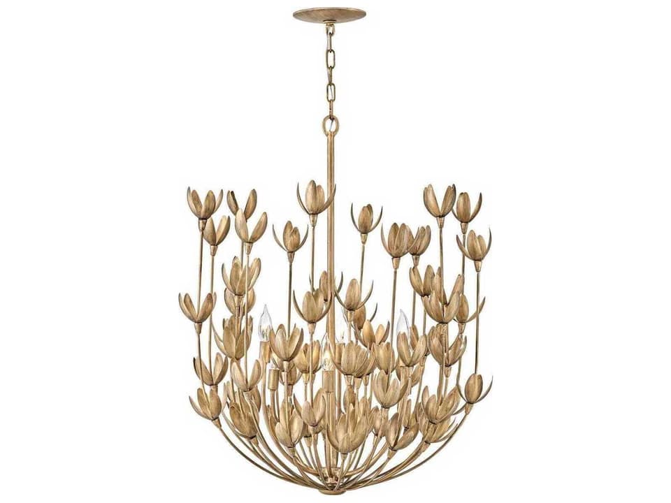 Flora 6-Light Chandelier in Burnished Gold by Lisa McDennon