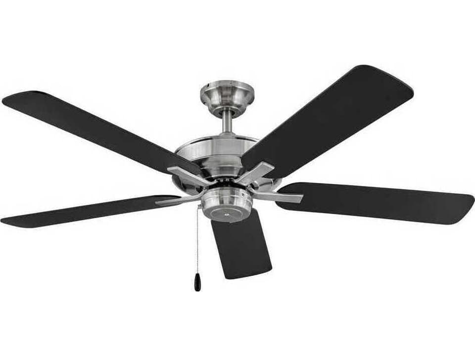 Metro 52-Inch 5-Blade Indoor Ceiling Fan in Brushed Nickel with Matte Black Silver Blades