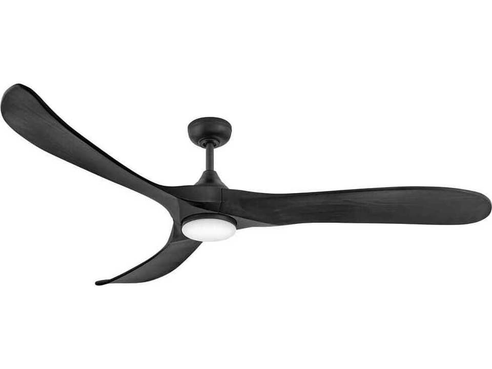 Hinkley Swell 80-Inch 3-Blade Outdoor Ceiling Fan — Matte Black