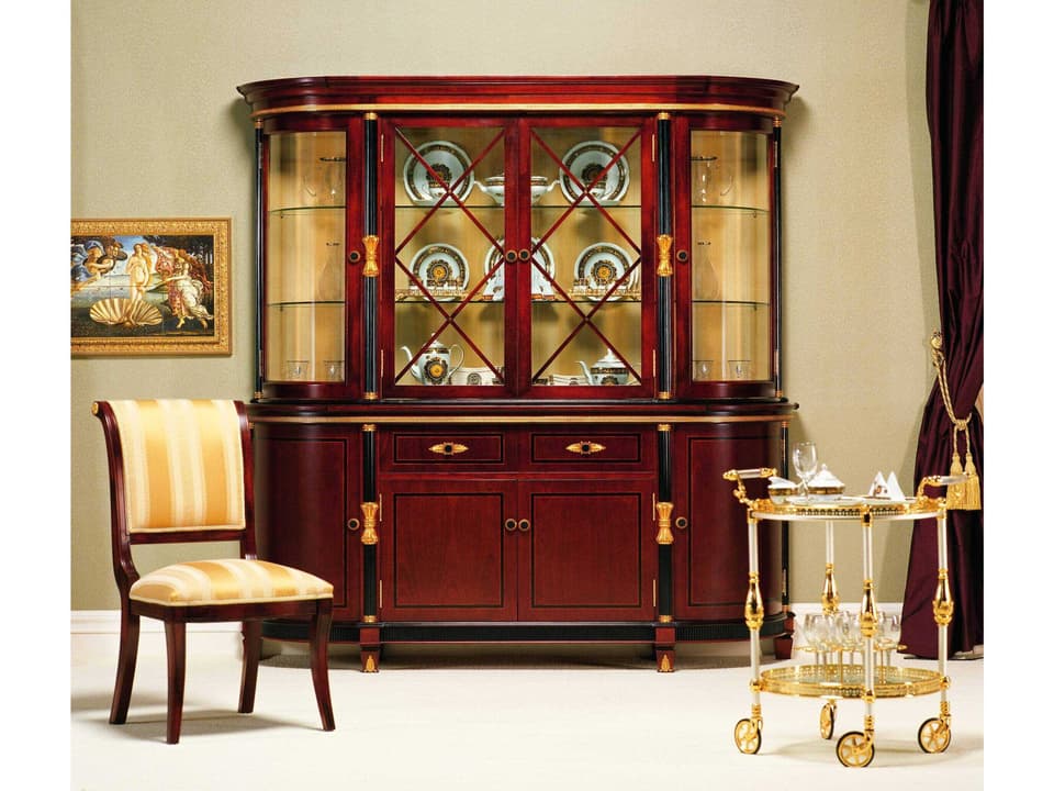 Gigasso 83-Inch Four-Door Solid Wood Display Cabinet