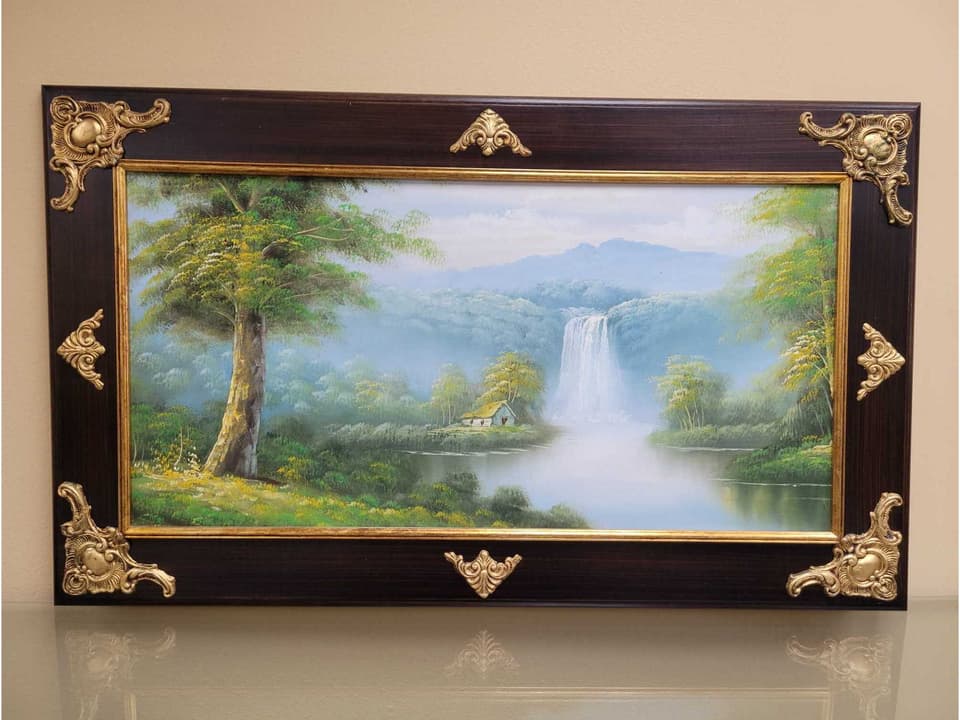 Black Framed Waterfall Painting
