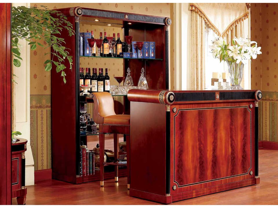 E-10 Cherry Wood Bar Cabinet