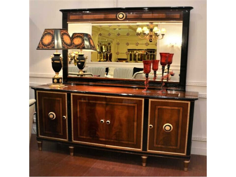 E-68 Landscape Dresser Mirror in Antique Gold