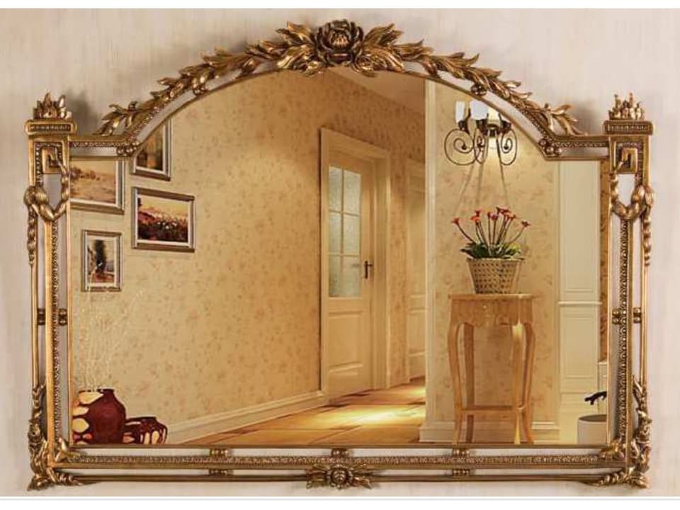 Fon Landscape Framed Wall Mirror with Ornate Details