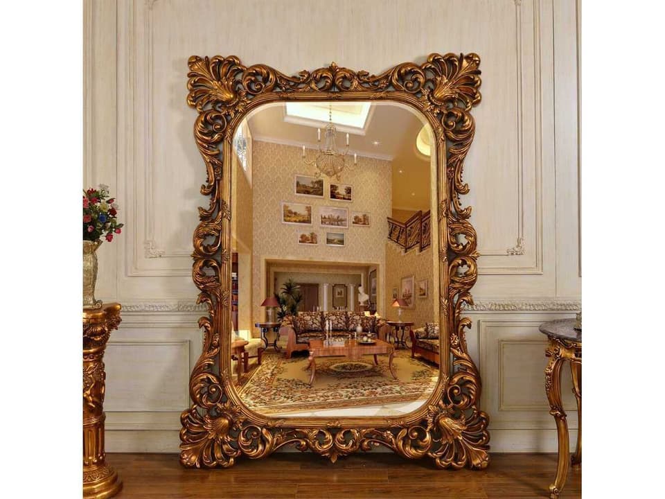 Fon Rectangular Floor Mirror in Rich Bronze