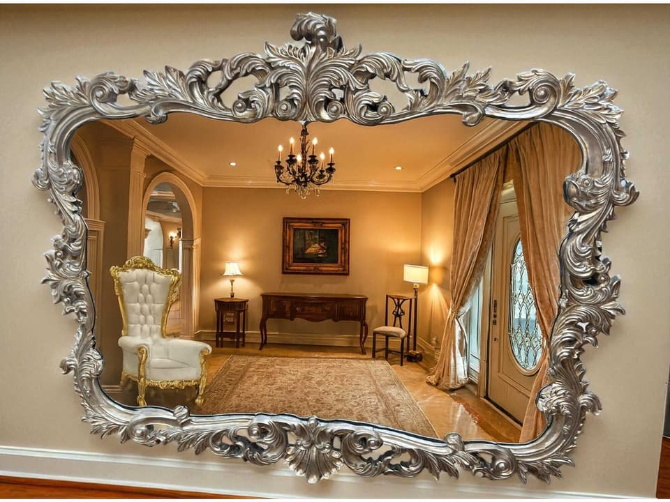 Fon Wall Mirror Landscape Antique Silver
