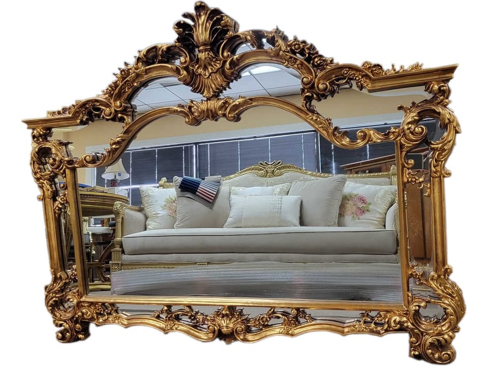 Fon Ornate Wood Frame Wall Mirror Landscape
