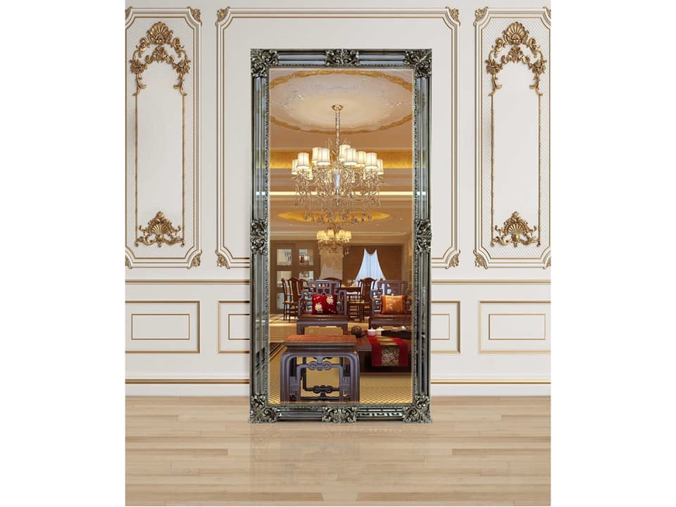 Fon Rectangular Wall Mirror Silver Framed