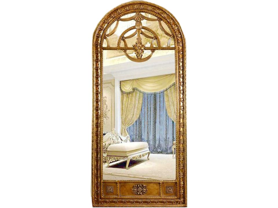Fon Full-Length Wall Mirror with Ornate Solid Wood Frame