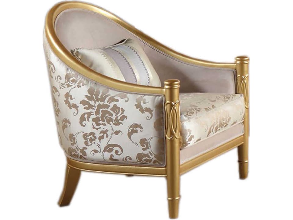Infsg Velvet Upholstered Accent Armchair with Gold Frame