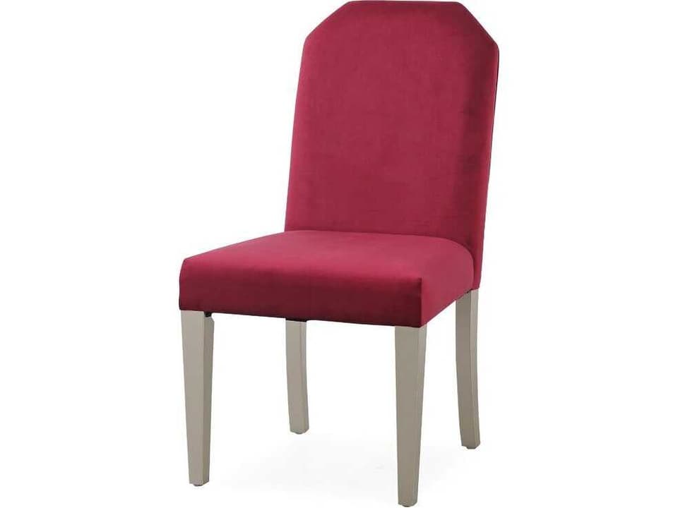 Ka Solid Wood Armless Dining Side Chair Red Polyester Blend