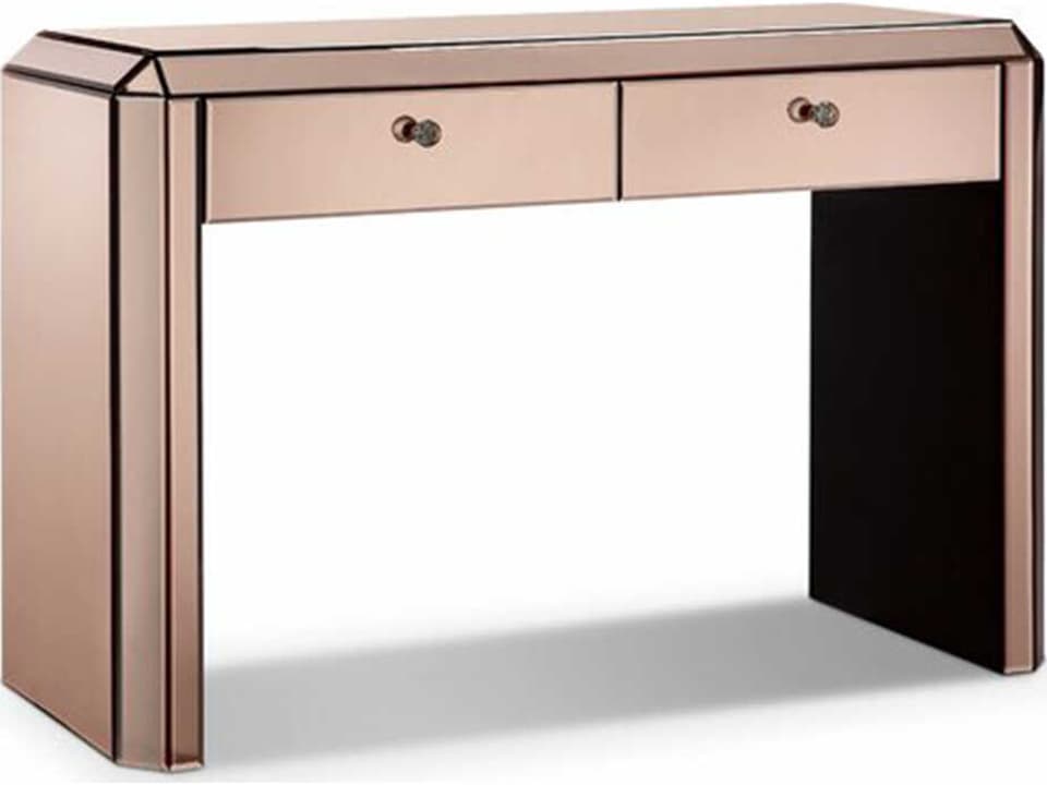Ka Rectangular Mirror Console Table in Black and Gold