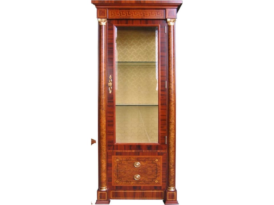 Op-651 Walnut Wood Display Cabinet