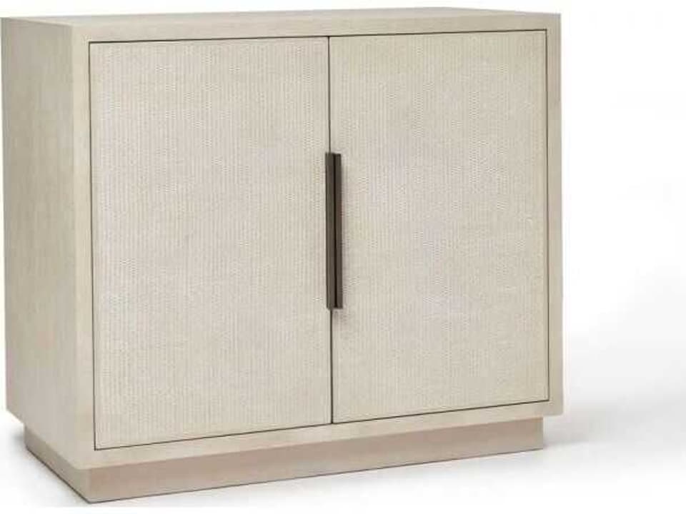 Holmes Natural Oak Bar Cabinet with Rattan Doors and Vintage Bronze Accents