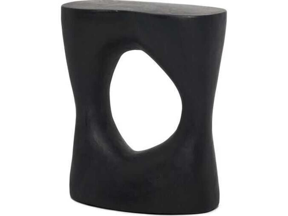 Josephine Oval End Table Crafted Marble Concrete Slate