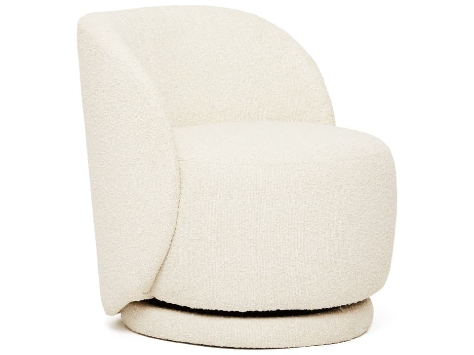 Oslo Swivel White Accent Chair