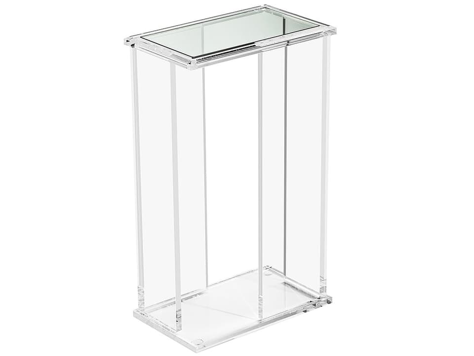 Rectangular Clear Glass End Table