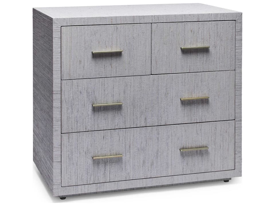 Livia 4-Drawers Mist Champagne Silver Gray Accent Chest