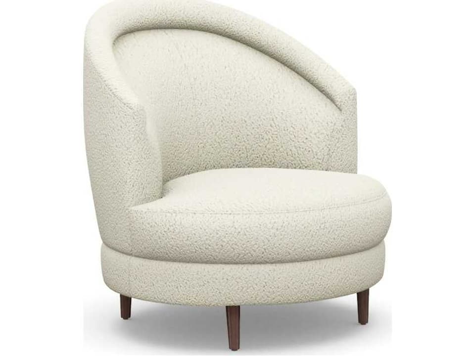 Capri Swivel Accent Chair in Cream Faux Leather