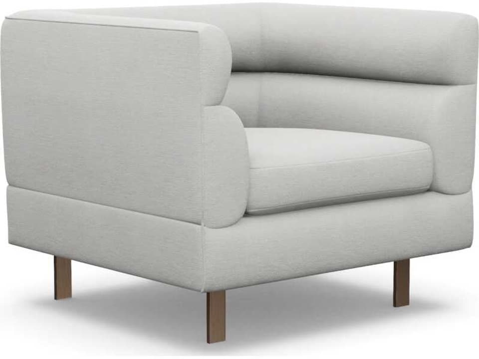 Ornette Club Chair in Cream Faux Shearling with Bronze Legs