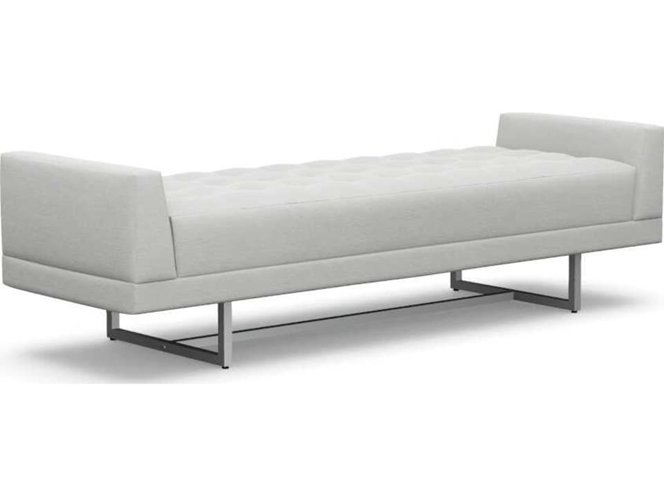 Luca Fresco Polished Nickel Cream Upholstered Accent Bench