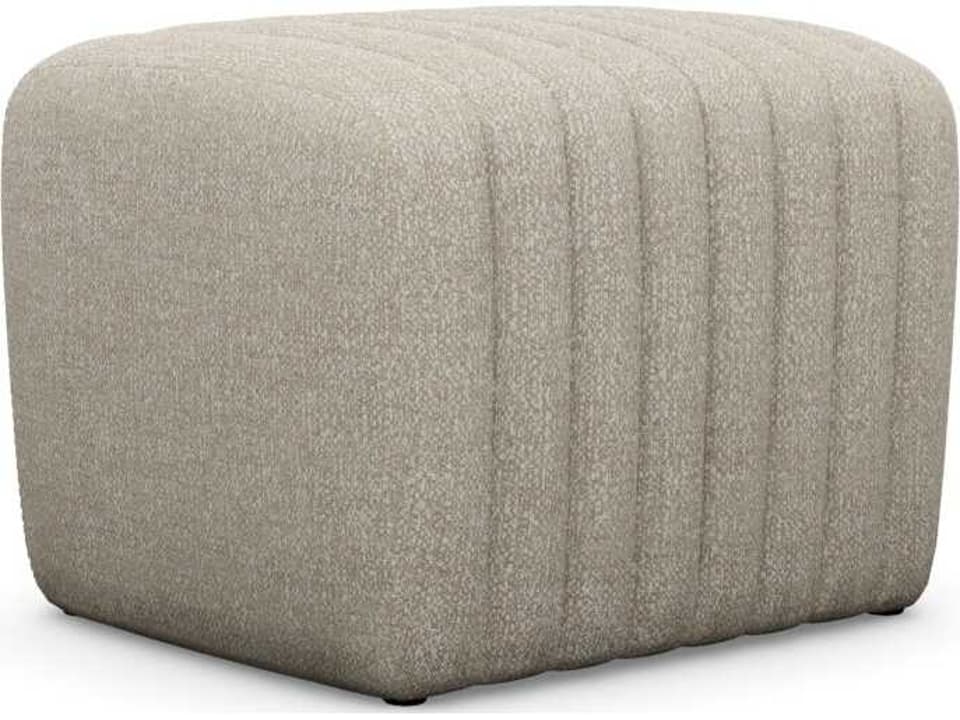 Channel Wheat Beige Upholstered Ottoman