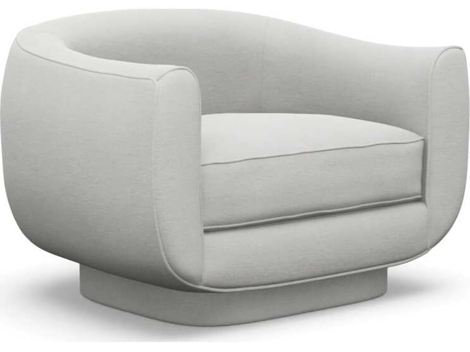 Spectrum Swivel Club Chair in Cream Upholstered Fabric