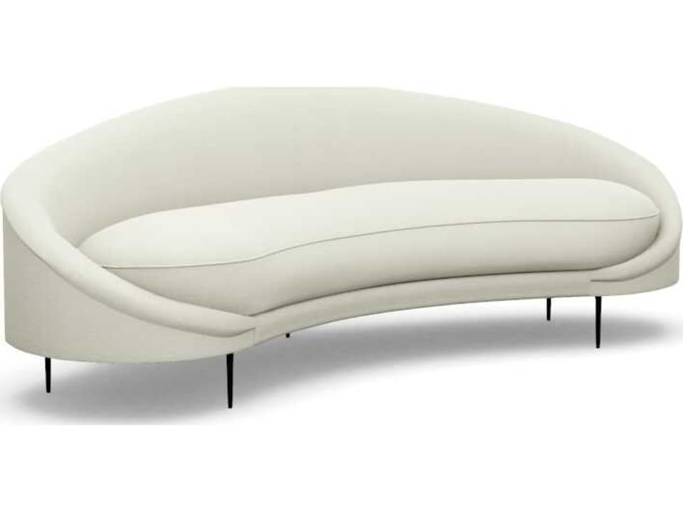 Ava Pure Polished Brass White Upholstered Sofa