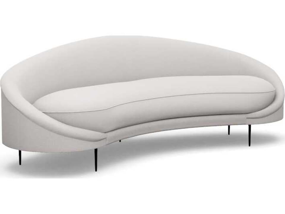 Ava Bungalow Polished Nickel Cream Upholstered Sofa