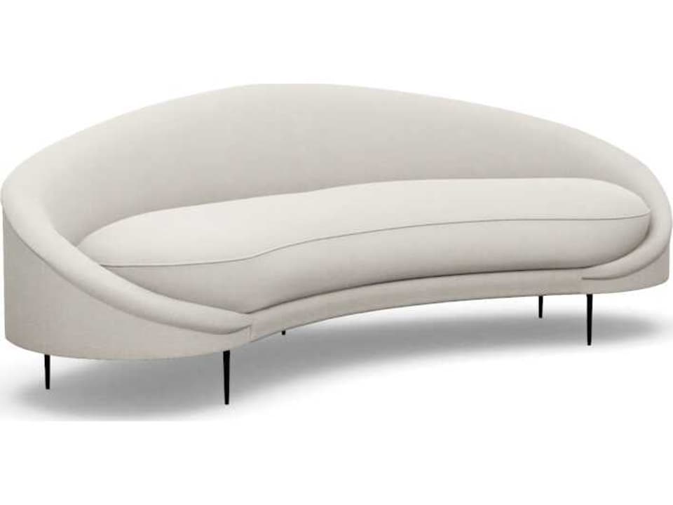 Ava Cameo Polished Brass Cream Upholstered Sofa