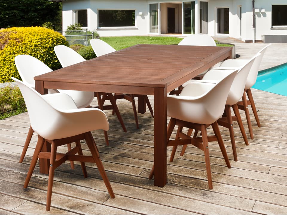 Amazonia Charlotte Deluxe 9 Piece Rectangular Eucalyptus Dining Set