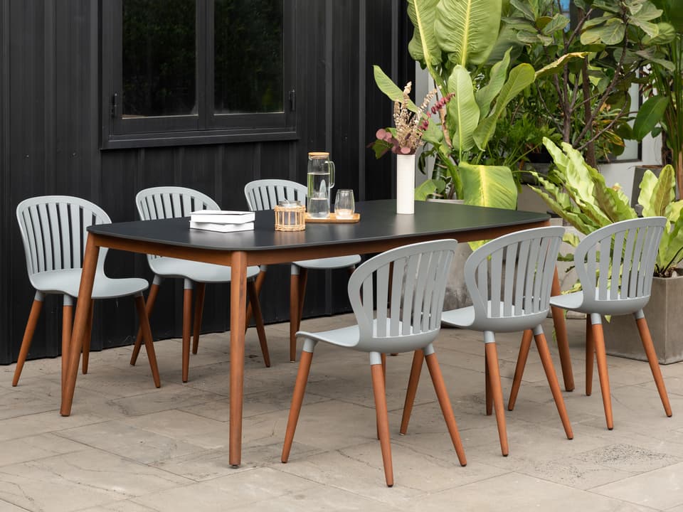 Amazonia 6-Piece Eucalyptus and Resin Dining Set