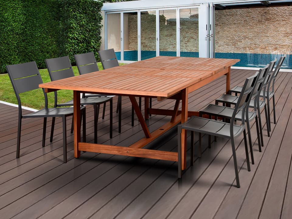 Amazonia Koningsdam 9 Piece Rectangular Outdoor Dining Set