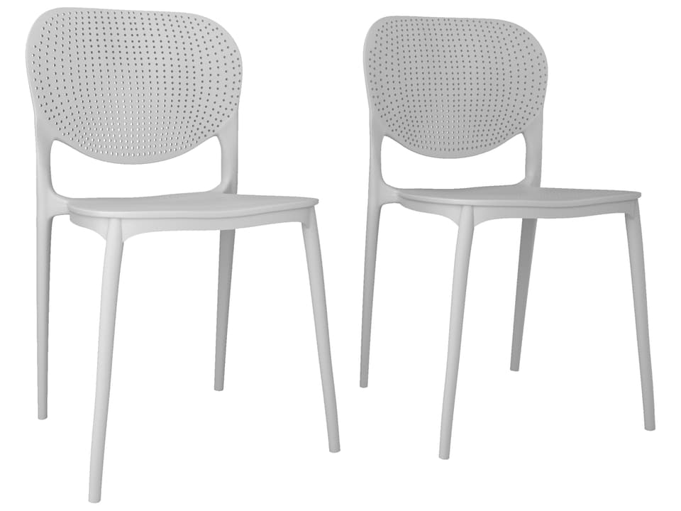 Amazonia Isa White Resin Armchair Set of 2