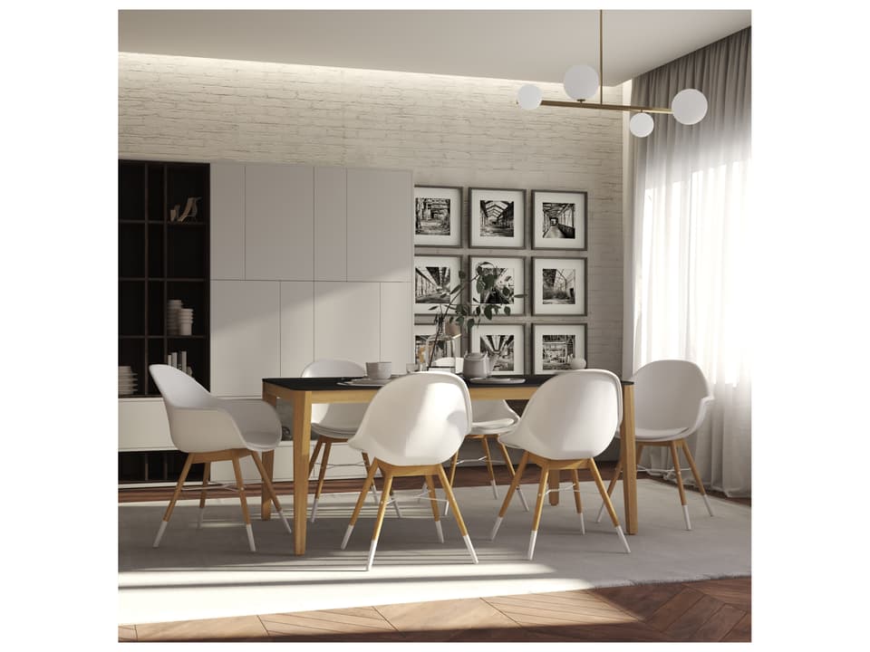 Amazonia Jeddah 7-Piece Rectangular Dining Set with Eucalyptus Wood