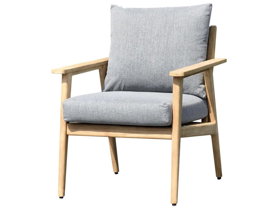 Amazonia Samantha Teak Olefin Cushion Dining Armchair in Brown