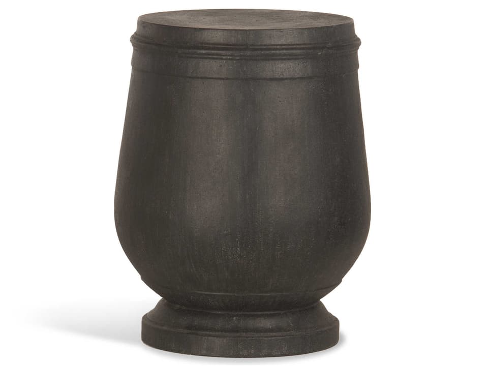 Hudson Round Concrete End Table in Charcoal